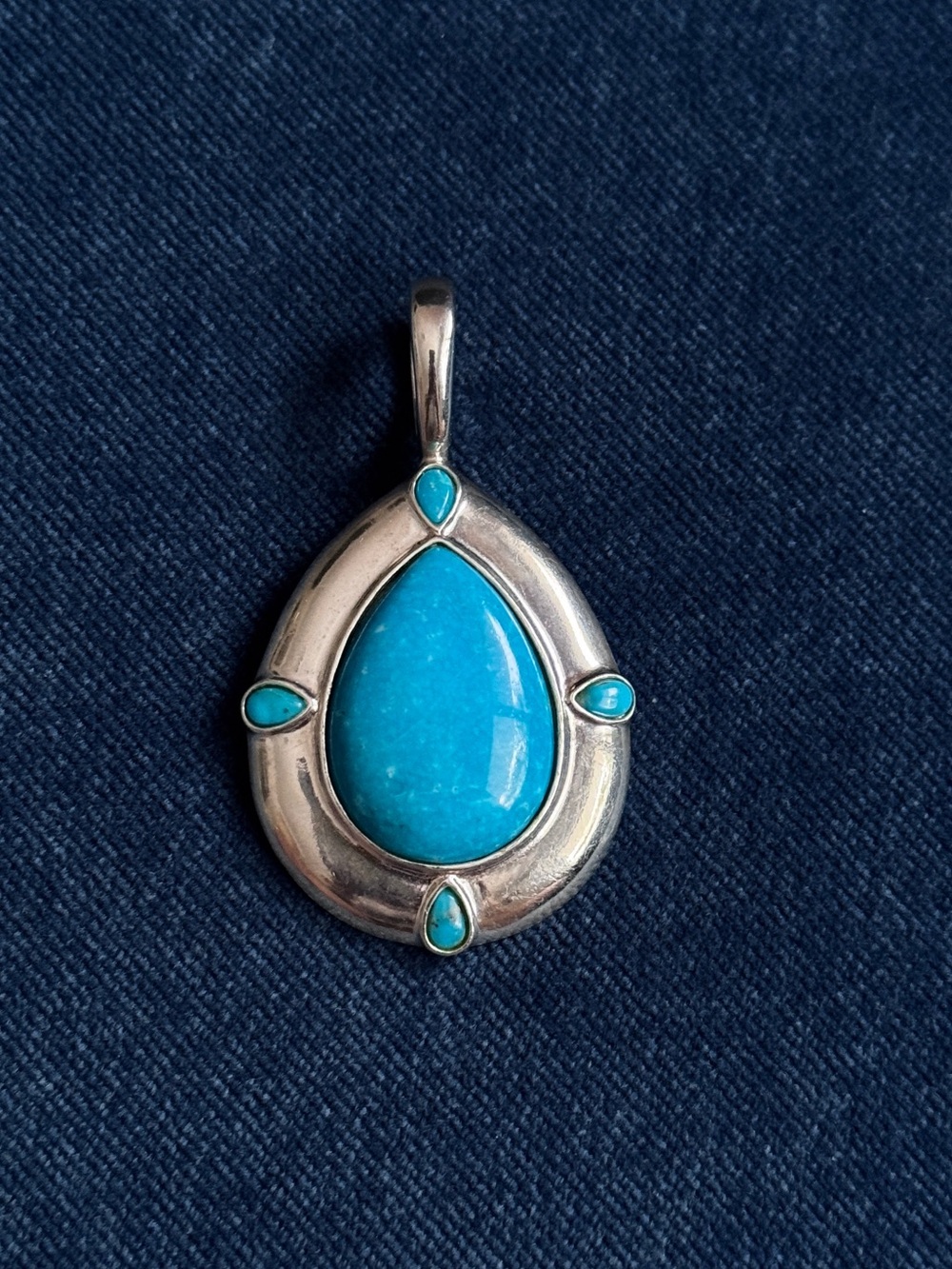Carolyn Pollack Teardrop
Turquoise Sterling Silver 925
Necklace Pendant